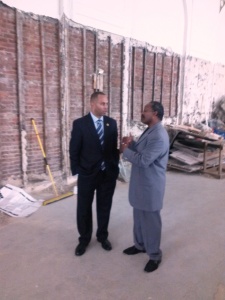 Rep. Jeffries and Rev. Connis Mobley tour the gutted out United Community Baptist Church