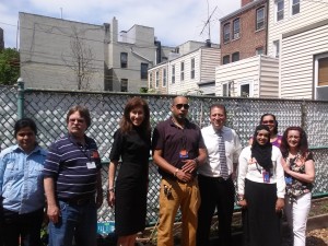 City Councilman Brad Lander and Brooklyn Public Library President and CEO Linda Johnson pictured with Windsor Terrace Branch Library staff.