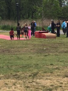 Booths for Brooklyn Day in Canarsie Park being prepared. Photo by Lenore Fedow