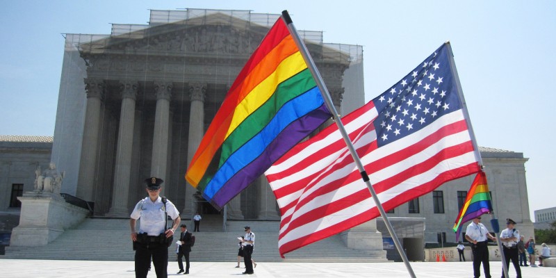 Proposition 8 rally outside of the Supreme Court