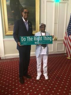 Bed-Stuy City Councilman Robert Cornegy Jr. and filmaker Spike Lee at City Hall this week