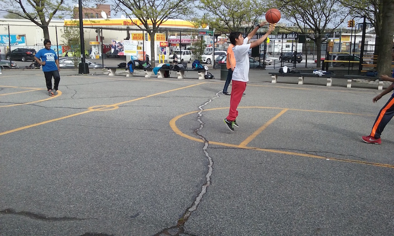 Cracks are all over the basketball courts at Dome Park and have been there and growing for several years. years 