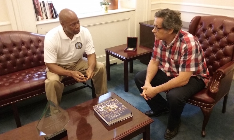 Brooklyn Borough President Eric Adams, left, and Kings County Politics Publisher and Editor Stephen Witt