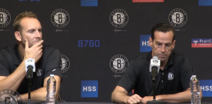 Nets General Manager Sean Marks and Head Coach Kenny Atkinson 