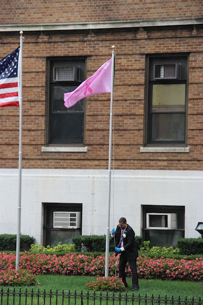 The pink flag will fly for the month of October in recognition of Breast Cancer Awareness. 
