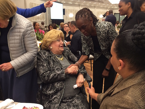 Chirlane McCray congratulating Shyfra Scharf (1)