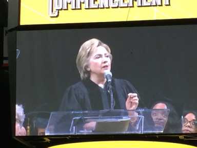 HIllary Clinton addressing graduates at the Medgar Evers College Commencement Ceremony 2017