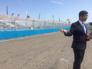 City Council Member Crlos Menchaca at the ePrix race track in Red Hook2