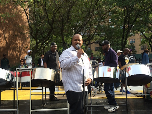District Leader Geoffrey Davis addressing the crowd at the Love Yourself Brookyln Peace Concert