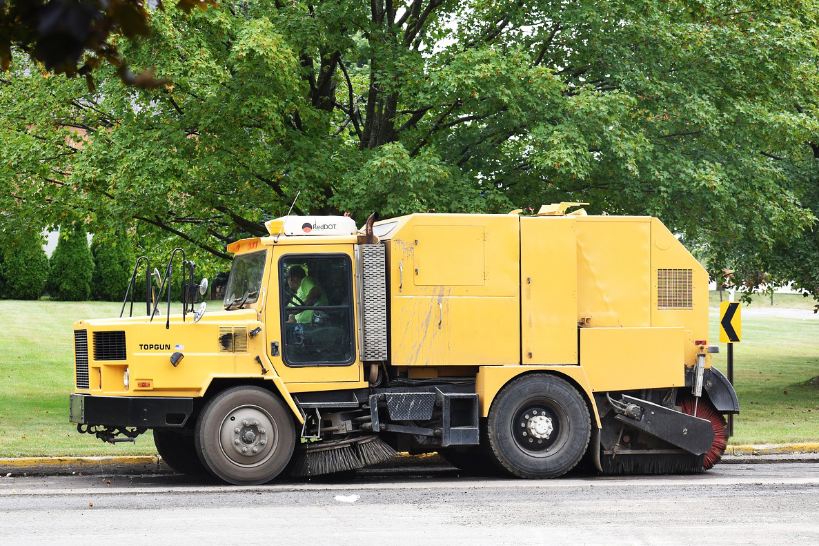 Yellow Equipment Street Cleaner Cleaner Road