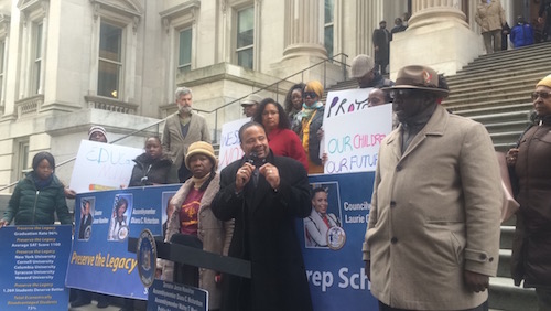 Hamilton Leading a Rally Against DOE’s Imposed Changes In Lower Manhattan