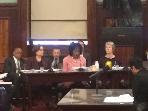NYCHA Head, Shola Olatoye testifying at Fix NYCHA Hearing