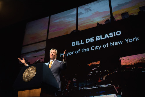 New York City Mayor Bill de Blasio delivers his fifth State of the City address at the Kings Theatre in Brooklyn on Tuesday, February 13, 2018. Michael Appleton/Mayoral Photography Office.