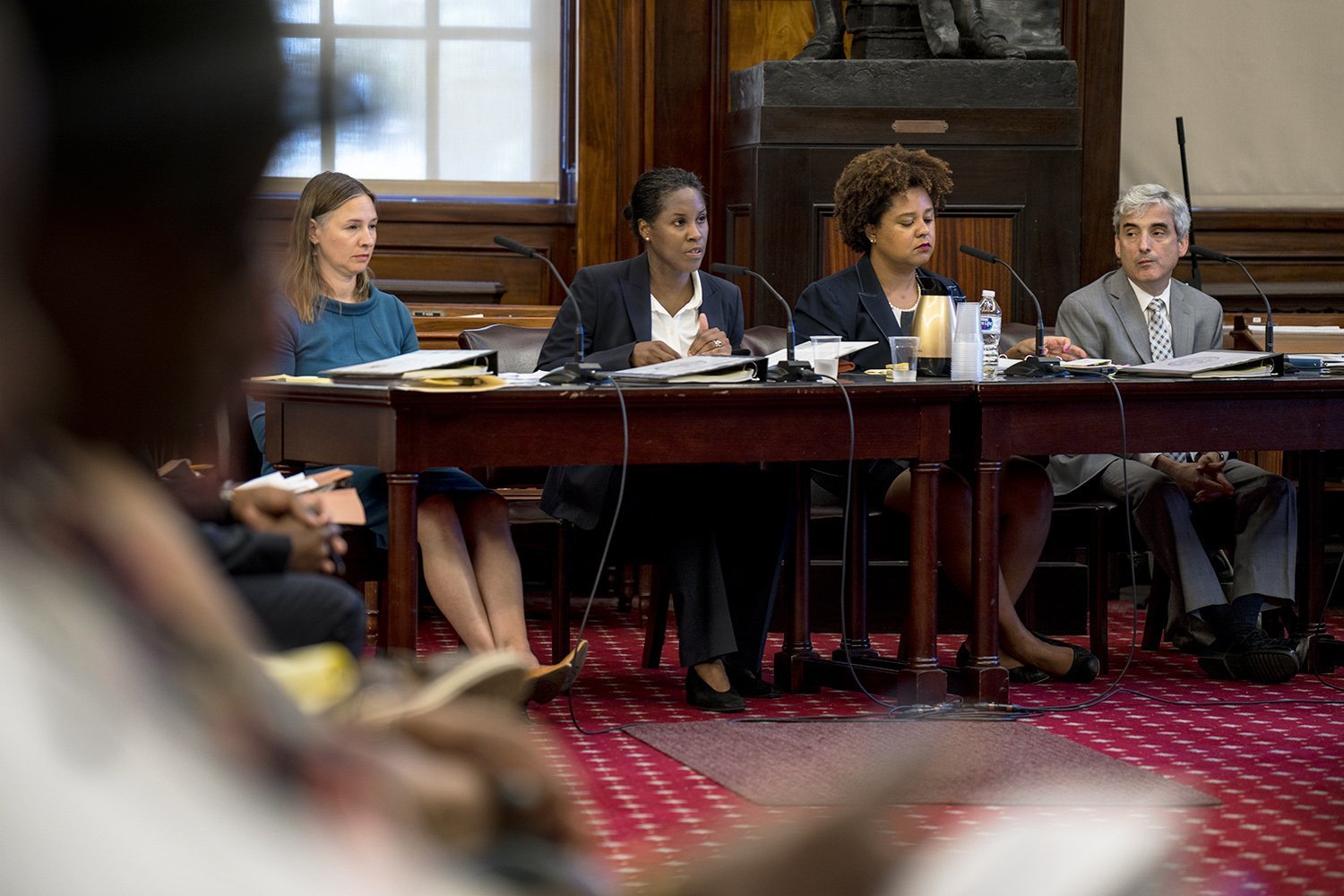 Louise Carroll, Commissioner of HPD (second from left), and her team defends the Third Party Transfer as a successful program helping the minority community throughout the city, while admitting its need for "update." (Photo by Tsubasa Berg)