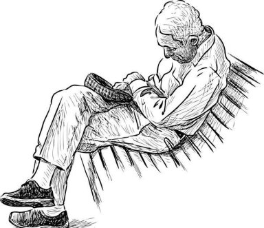 old man sleeping on a park bench