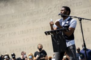 New York City Public Advocate Jumaane Williams openly criticized city and state elected officials who were on the stage with him at the memorial. (Photo by Tsubasa Berg)