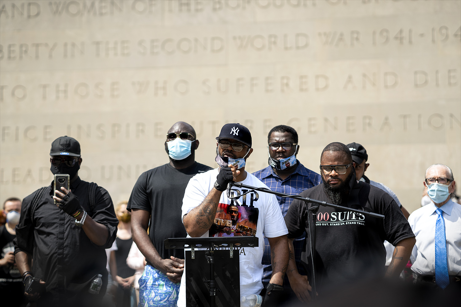 Closing the memorial, Philonise Floyd, the brother of George Floyd, encourages the protestors to continue fighting peacefully. (Photo by Tsubasa Berg)