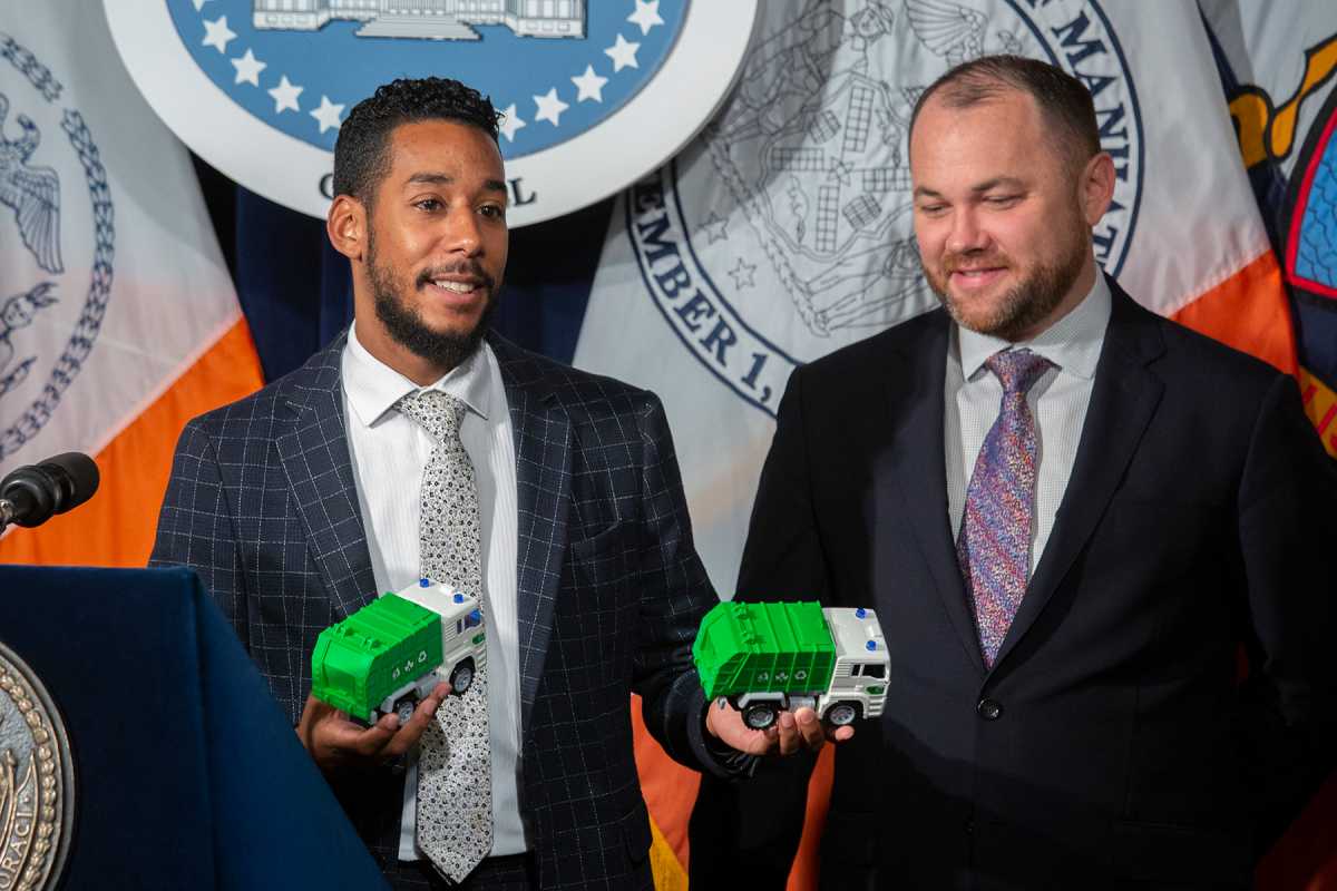 New York City Councilman Antonio Reynoso and New York City Council Speaker Corey Johnson. (Photo Credit: John McCarten for the New York City Council)