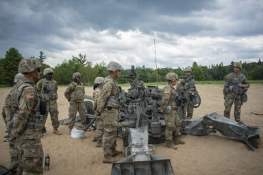 NY Army National Guard Artillerymen fire at Fort Drum