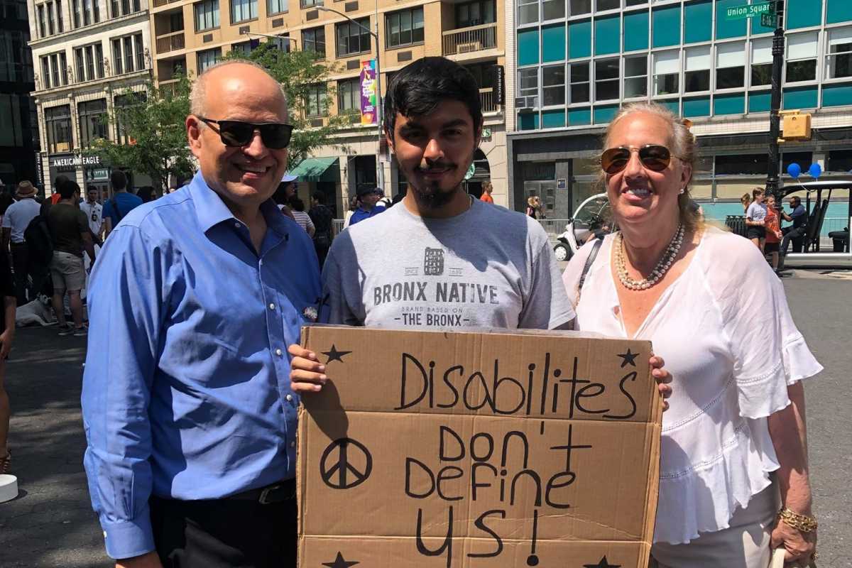 Dio Then at a disability pride march [credit: Osbert Tejada]