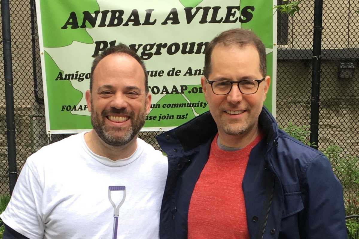 Dan Cohen stands alongside the Councilmember he hopes to succeed, Mark Levine (credit: Aaron Mendelsohn)