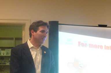 City Council Member Ben Kallos talks about Carnegie Hill's rat problem (Photo by William Engel)