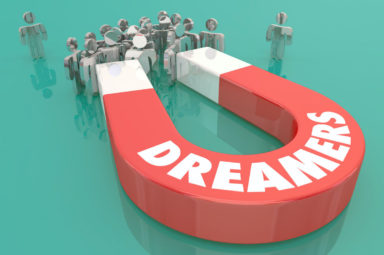 Dreamers Magnet People Hopes Big Dreams 3d Illustration