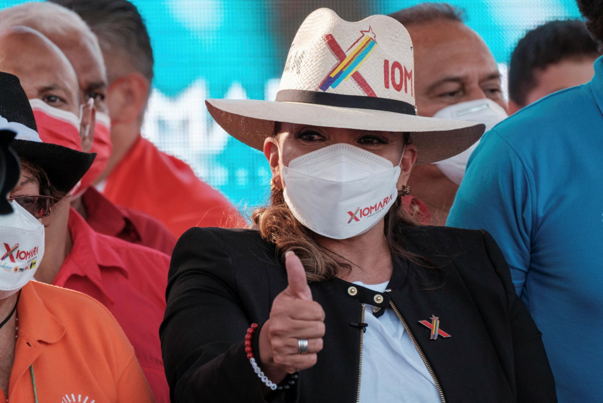 Xiomara Castro, presidential candidate for the opposition Libre Party during the closing rally of her electoral campaign in San Pedro Sula