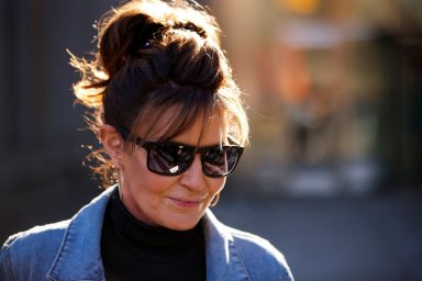FILE PHOTO: Sarah Palin, 2008 Republican vice presidential candidate and former Alaska governor, exits the United States Courthouse in New York