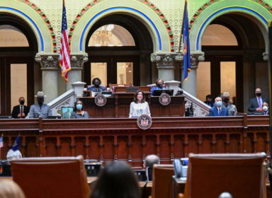 New York Gov. Kathy Hochul delivers her first State of the State address